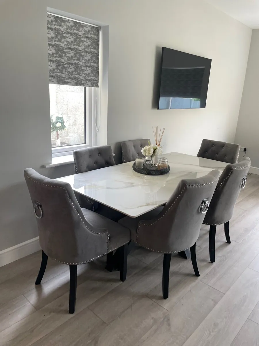 6 Grey Dining chairs - Image 1