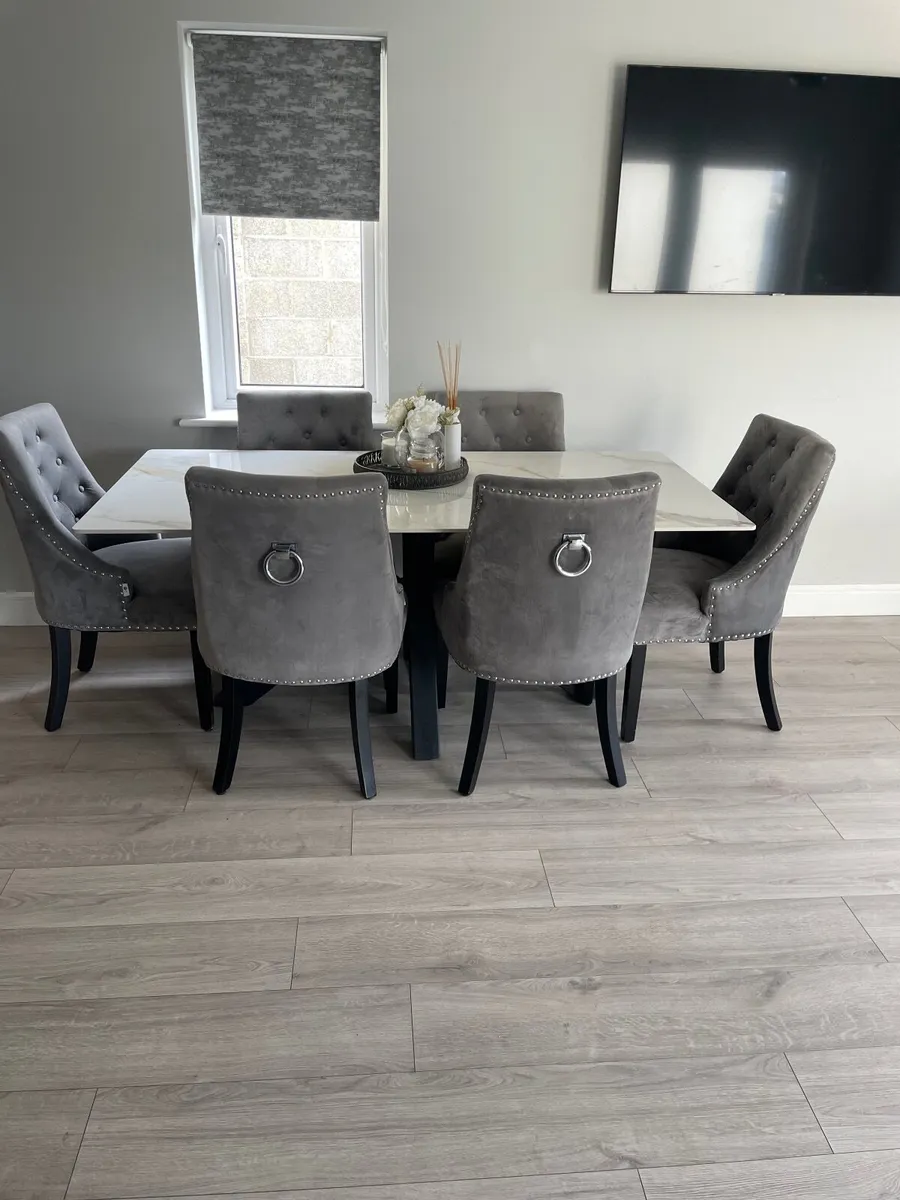 6 Grey Dining chairs - Image 3