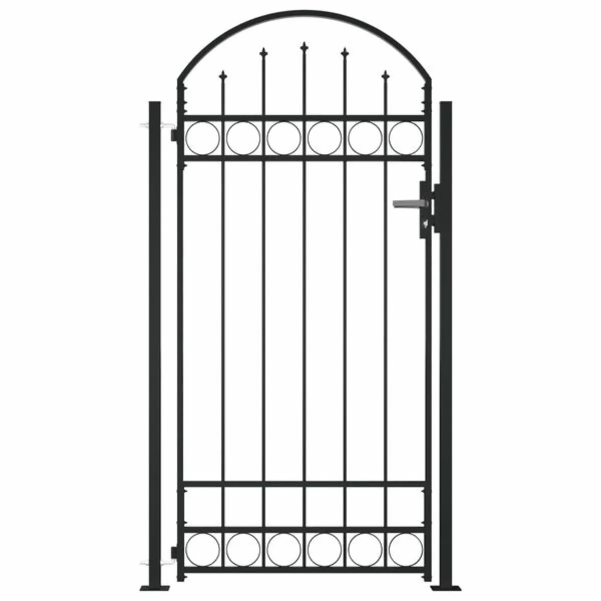 Fence Gate with Arched Top and 2 Posts 105x204 cm - Image 1