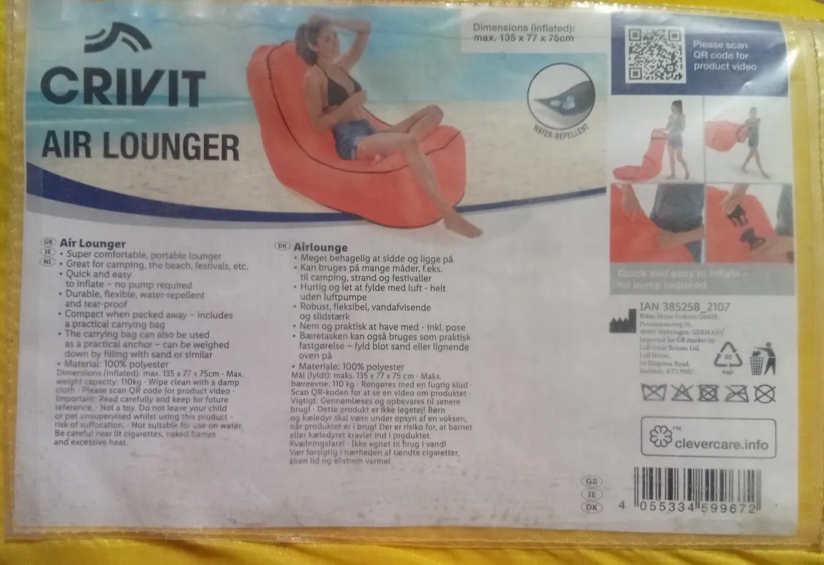 Brand New Inflatable lounge beach Camping - Image 2