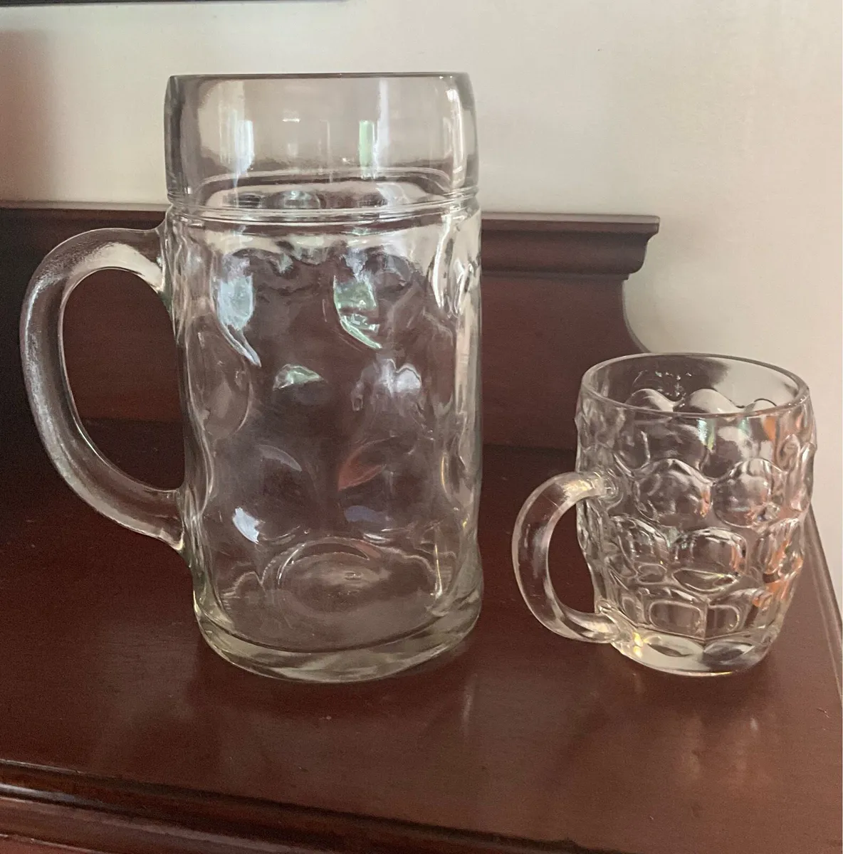 2 Dimpled Beer Tankards - Image 1