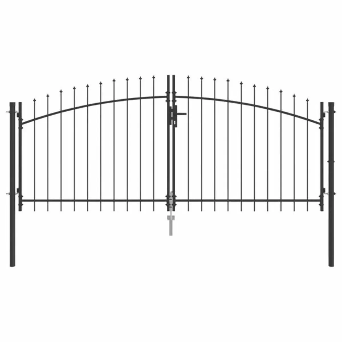 Garden Gate with Spear Top Dual Swing Grey 150x300 - Image 1