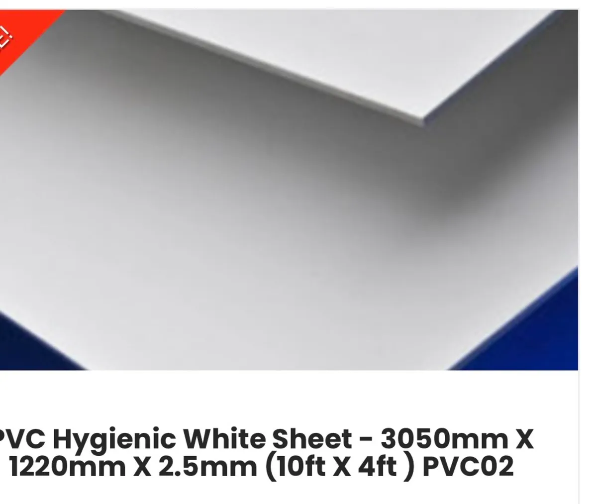 PVC hygienic white sheets/plywood & adhesive - Image 1
