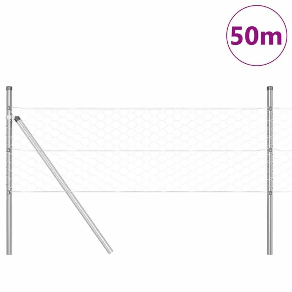 Hexagon Fence 0.4x50 m Galvanised Steel - Image 2