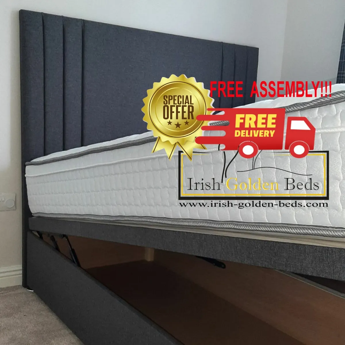bed frame and headboard, free deliver - Image 3
