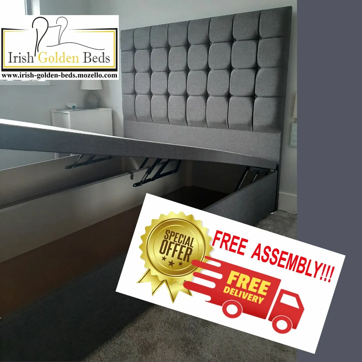 bed frame and headboard, free delivery - Image 1