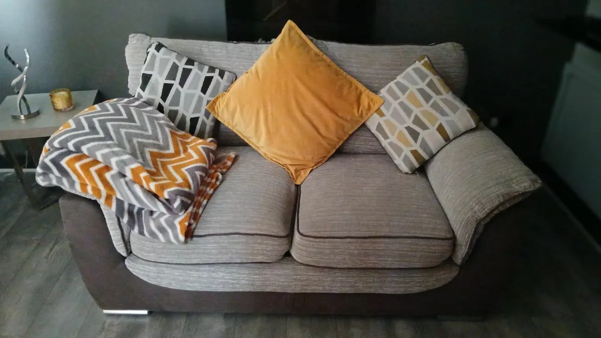 Two seater  fabric sofa - Grey - Image 1