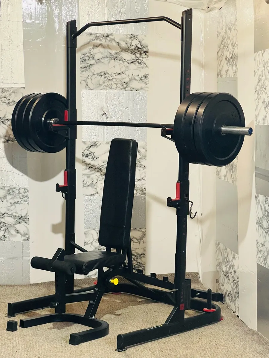 OLYMPIC WEIGHTLIFTING 110KG WEIGHT BENCH RACK BAR - Image 3