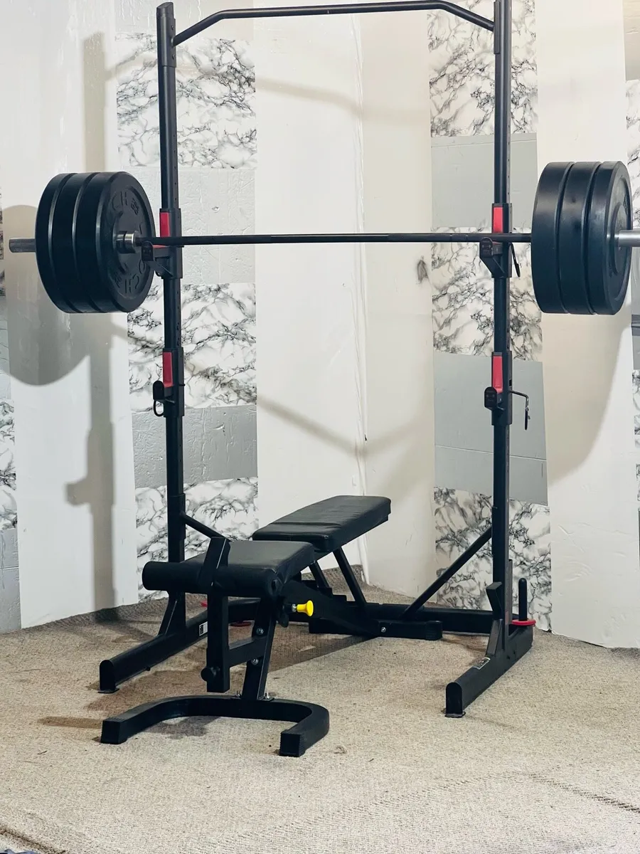 OLYMPIC WEIGHTLIFTING 110KG WEIGHT BENCH RACK BAR - Image 4