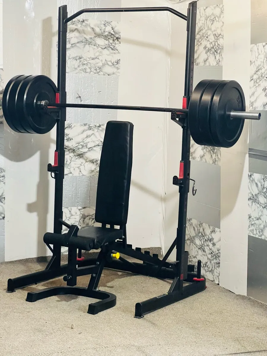 OLYMPIC WEIGHTLIFTING 110KG WEIGHT BENCH RACK BAR - Image 2