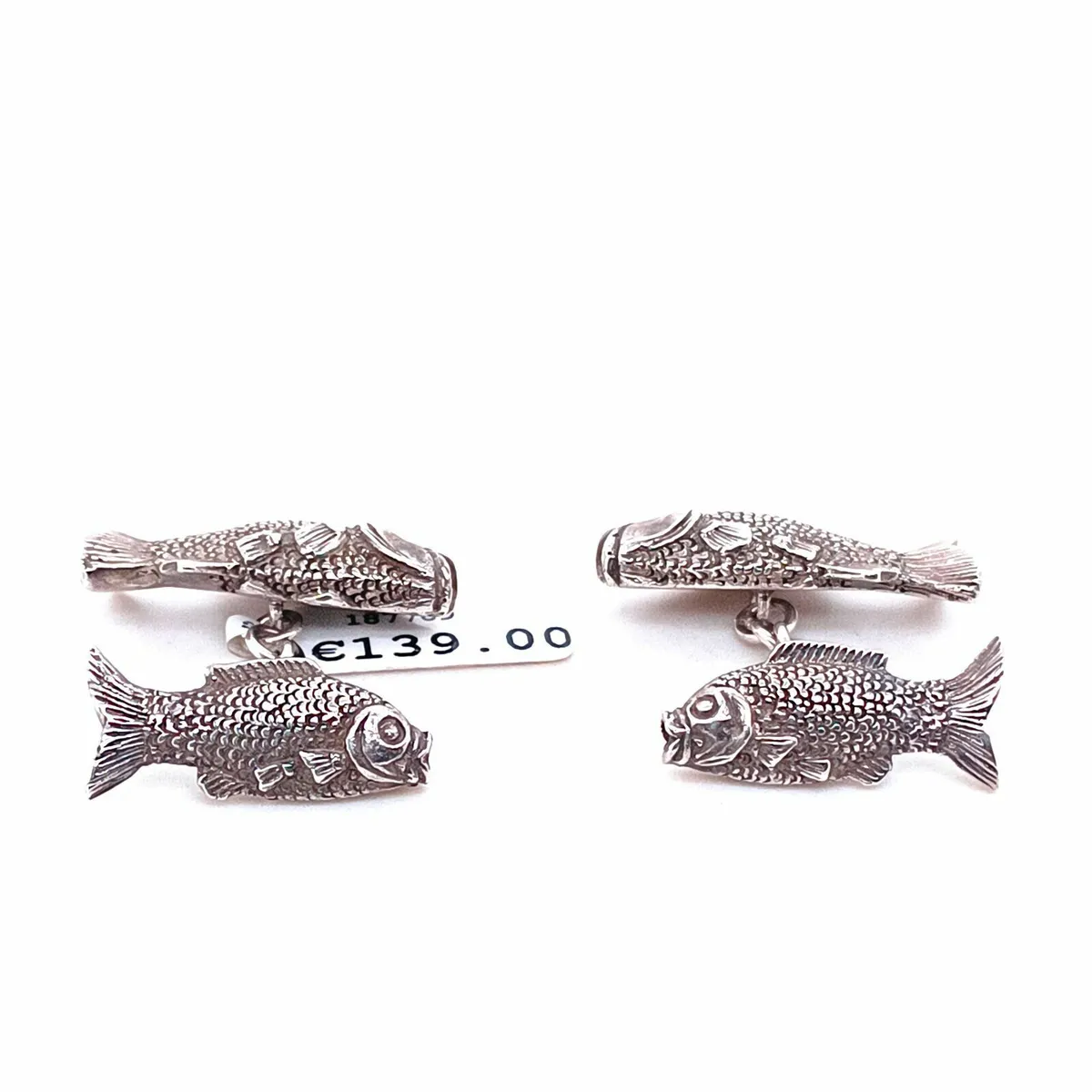 Silver Carp Fish cufflinks - Image 2