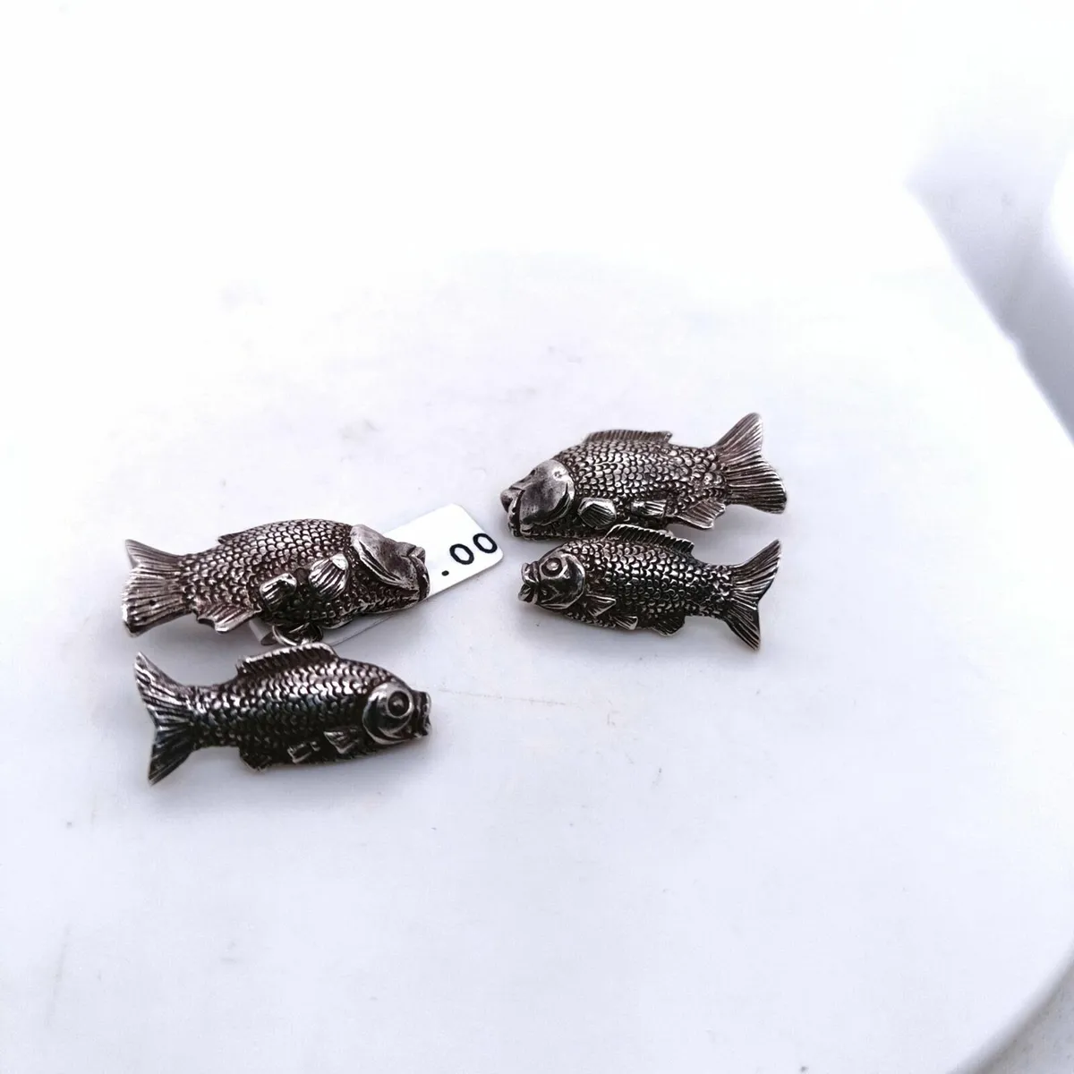 Silver Carp Fish cufflinks - Image 3