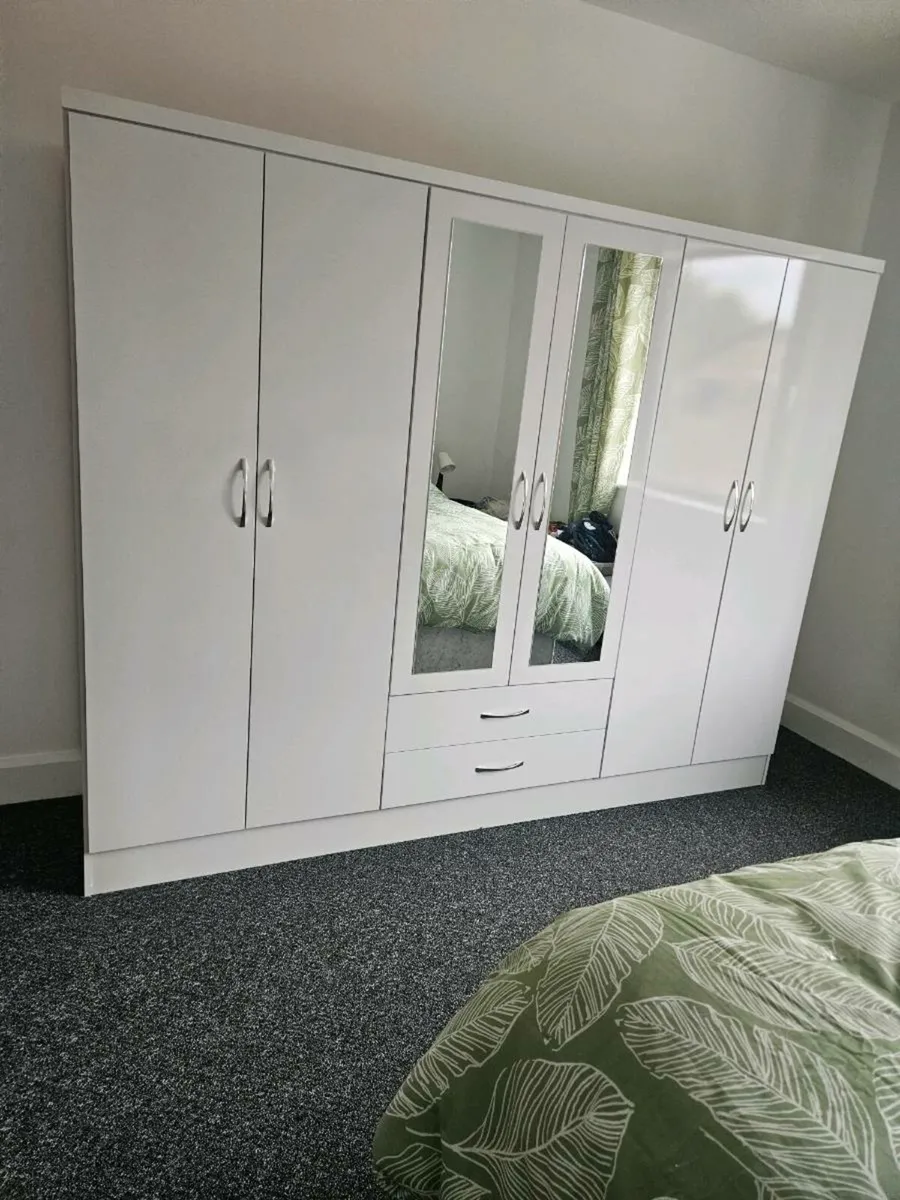 WHITE 6 DOOR WARDROBE ASSEMBLED €599 - Image 4