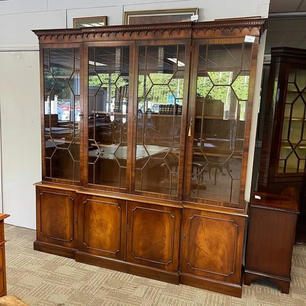 Bevan Funnell mahogany flamed breakfront four door - Image 1