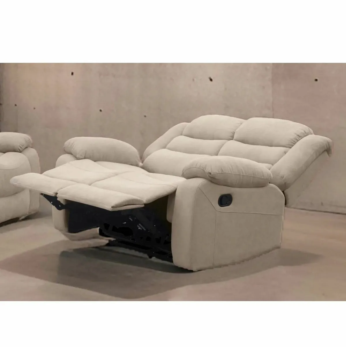 2 Seater Fabric Recliner Sofa, Brown - Brand new - Image 1