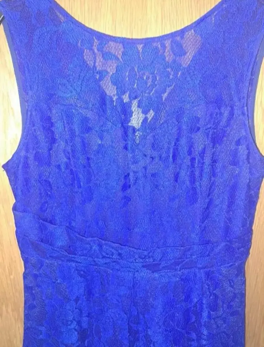 Jolie Moi Royal Blue Fit & Flare Lace Dress Size16 - Image 4