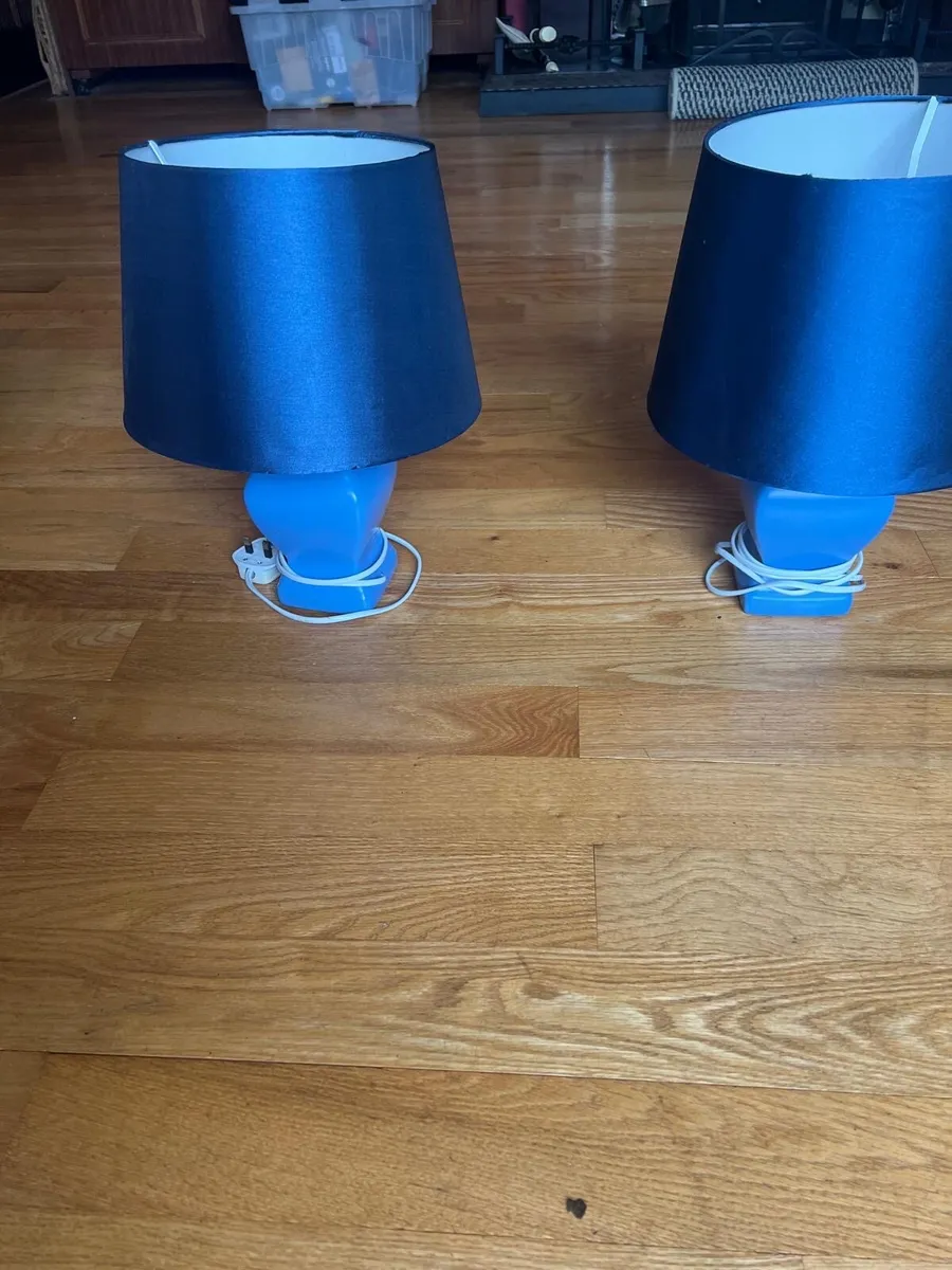 Pair of Blue Table Lamps