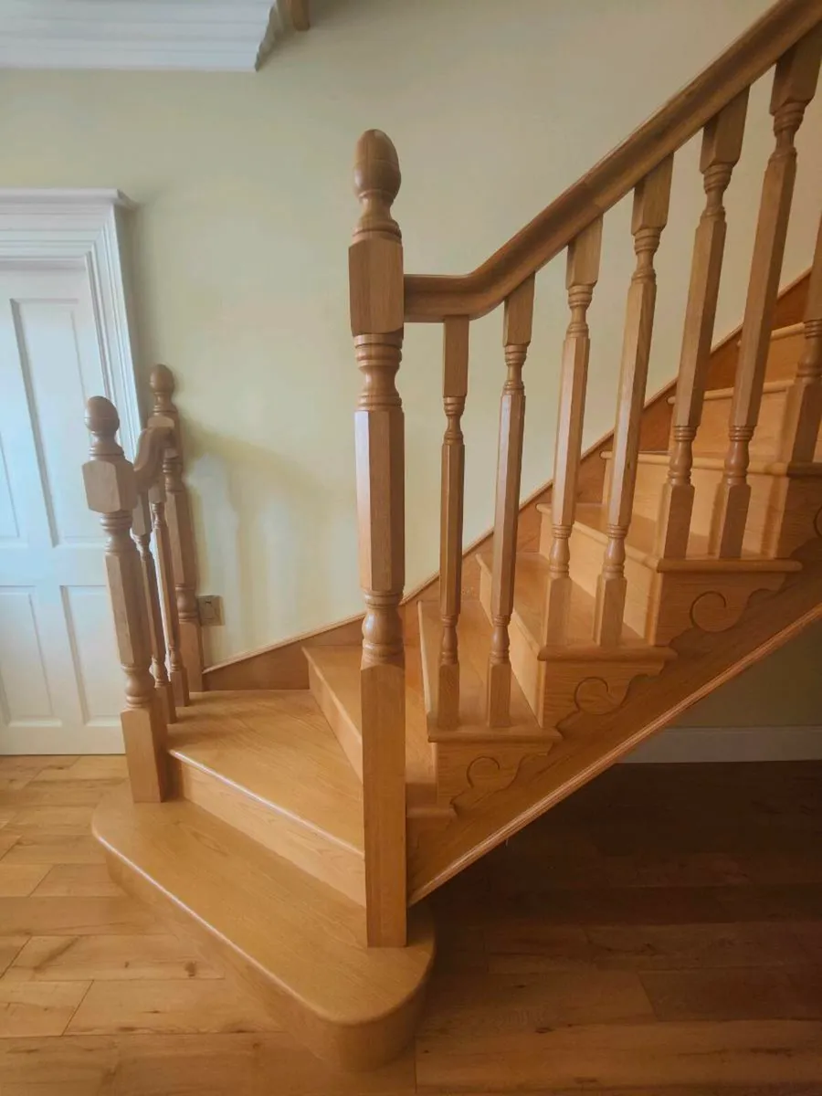 Solid Oak String Cut Stairs - Image 1