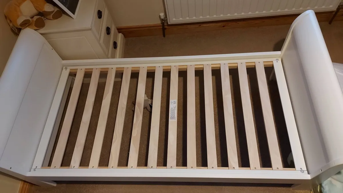 Mamas and papas cot bed with mattress plus crib - Image 1