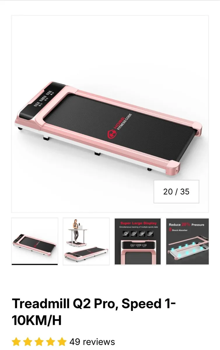 Pink Treadmill with large screen