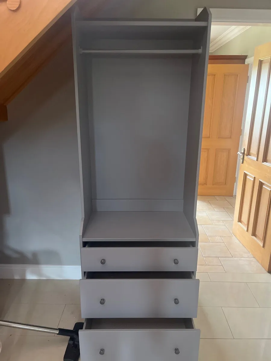 Open wardrobe with 3 drawers,70x199 cm - Image 2