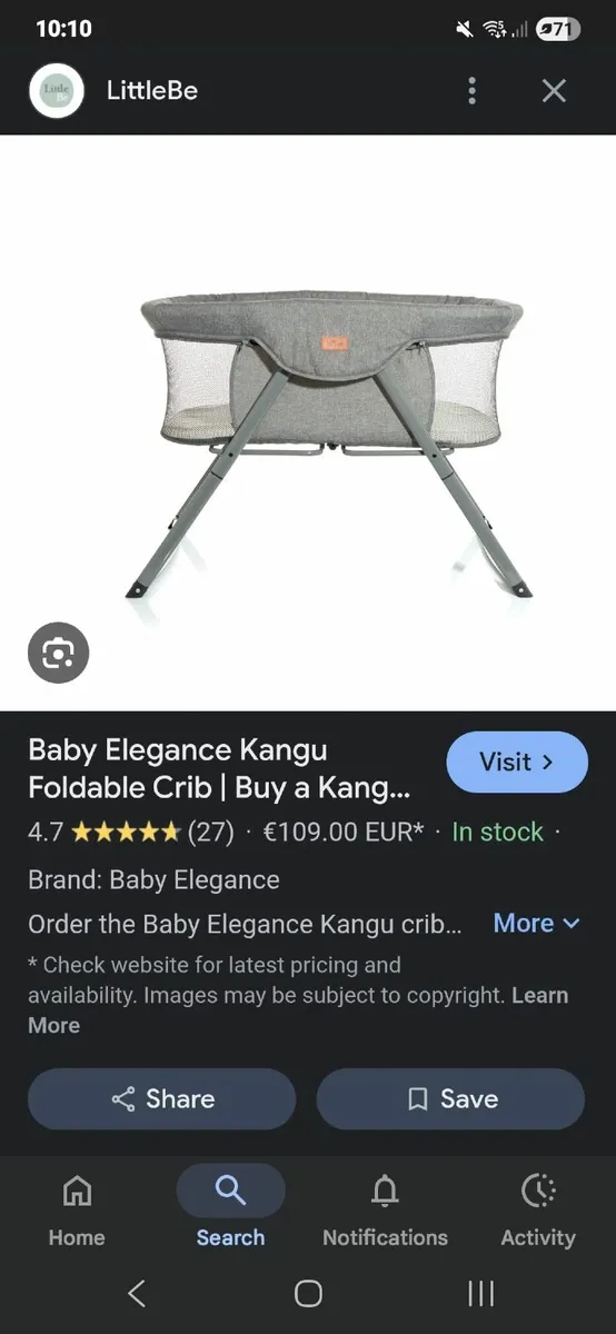 Baby travel cot - Image 4