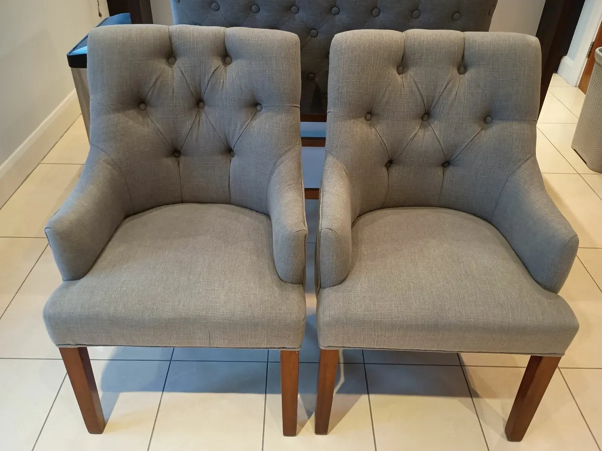 Pair of Carver Chairs - Grey - Image 1