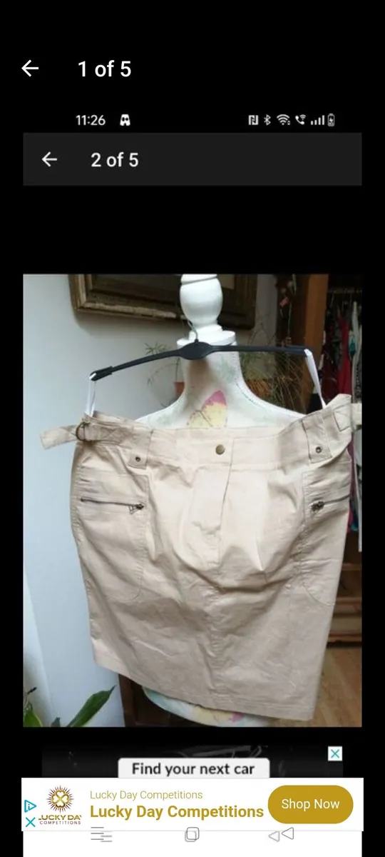 Dunne stores cream stretch cotton skirt, new never - Image 1
