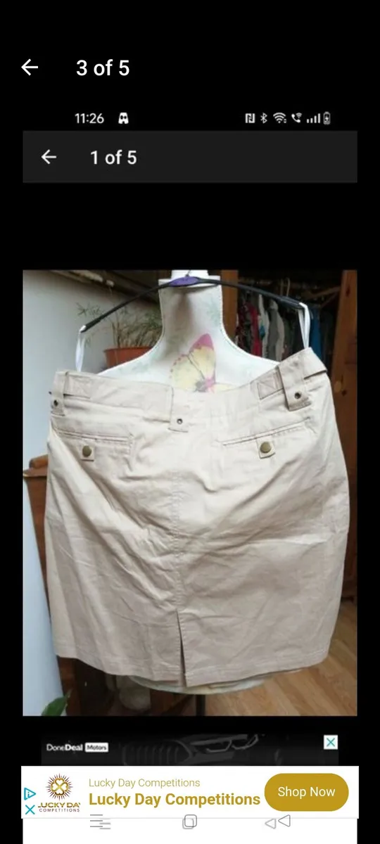 Dunne stores cream stretch cotton skirt, new never - Image 2