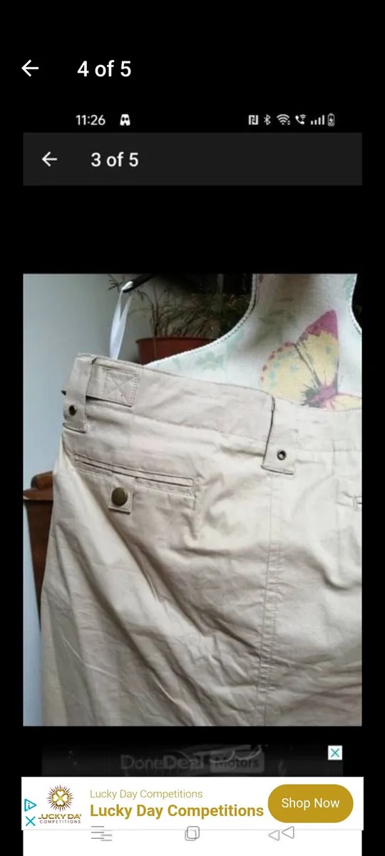 Dunne stores cream stretch cotton skirt, new never - Image 3