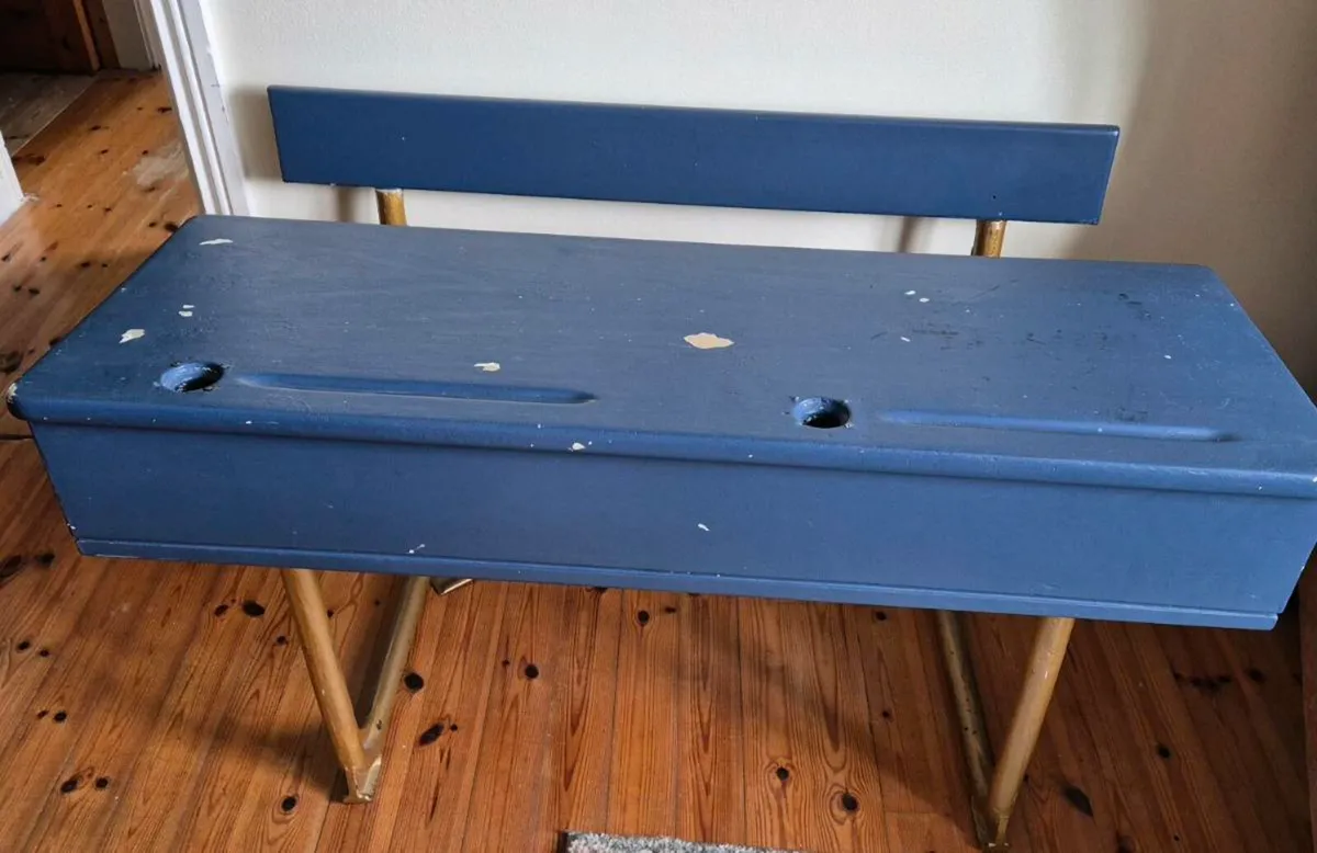 Vintage School Desk with bench - Image 1