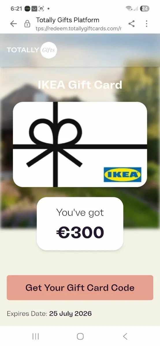 300 IKEA GIFT CARD