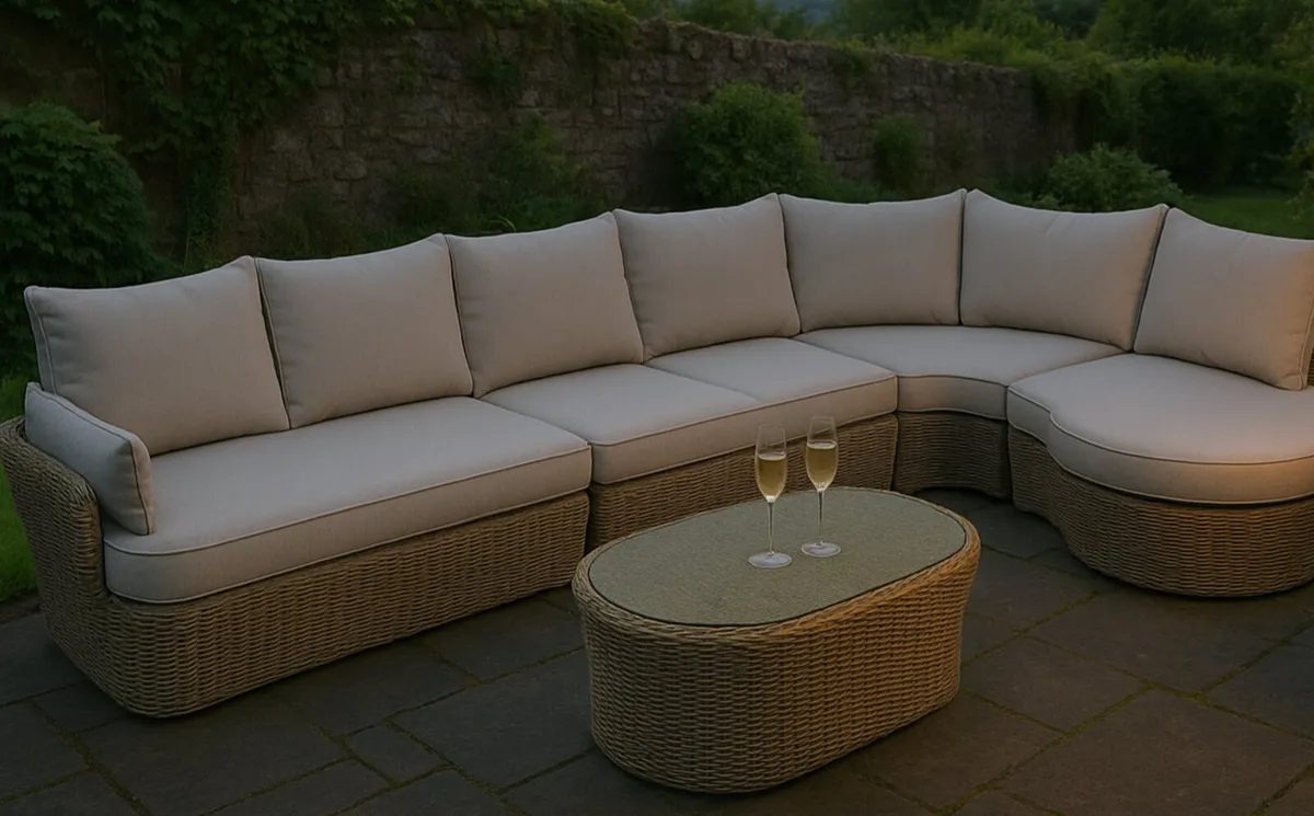 Saint Tropez Outdoor Corner Sofa w/ Chaise Lounge - Image 1