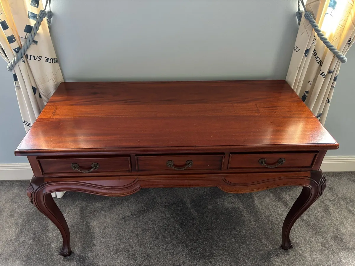 Mahogany Louis XV Provence Style Writing Desk - Image 4