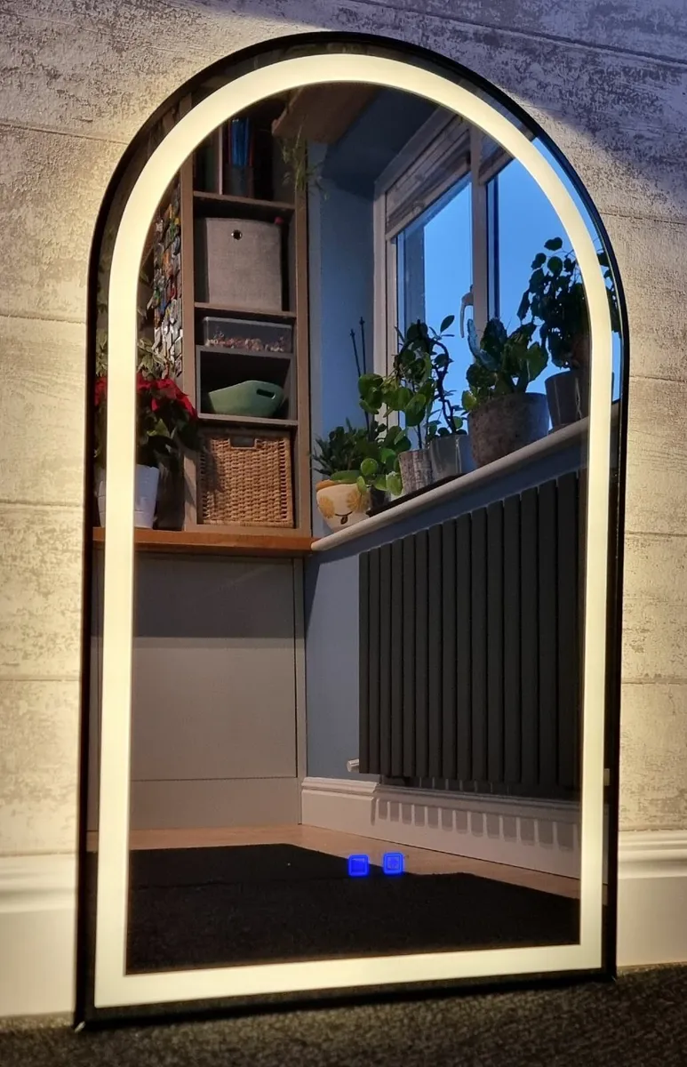 LED Bathroom Vanity Mirror Black Frame Demister - Image 3