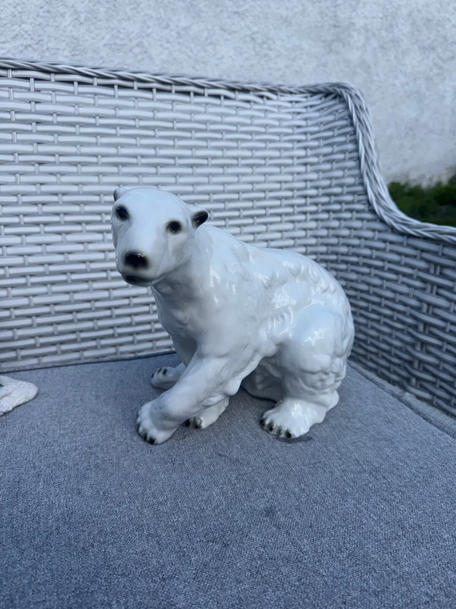 Vintage Royal Dux Porcelain Polar Bear Figurine - Image 1
