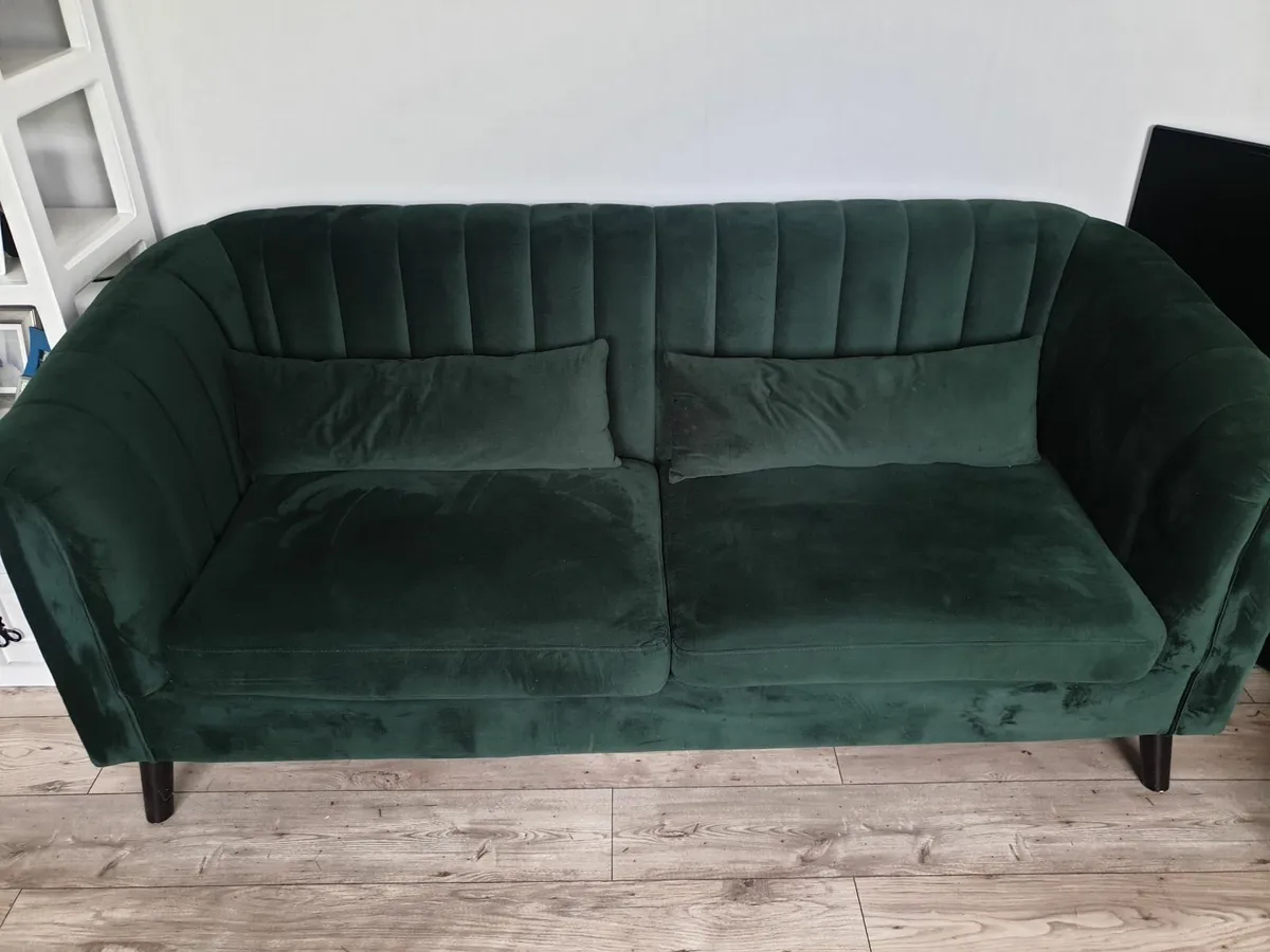 3 Seater Sofa & Leather Armchair - Image 4