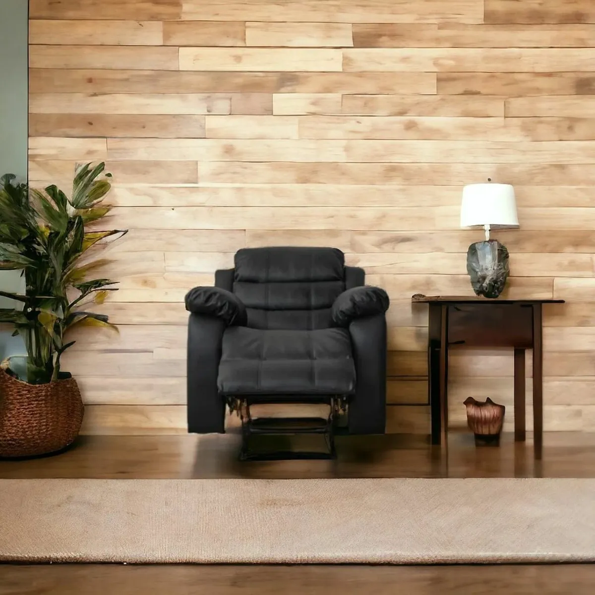 Single Recliner Chair Leather,  Black - Brand new - Image 4