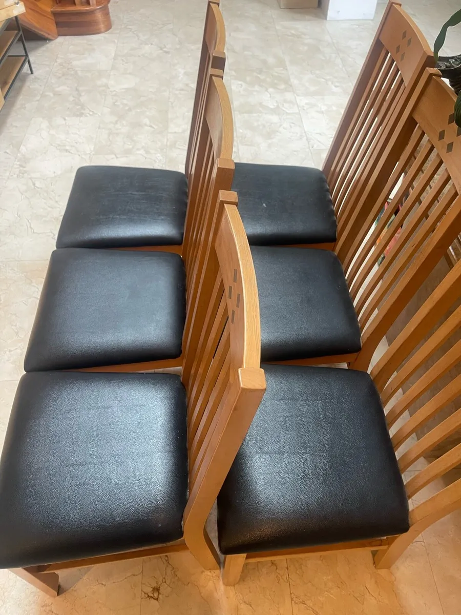6 x Gorgeous Leather Clad Kitchen Dining Chairs - Image 2