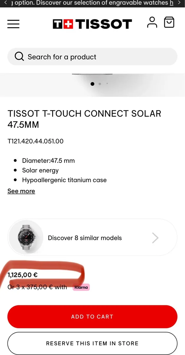 Tissot SmartWatch Titanium Solar Swiss Made - Image 4