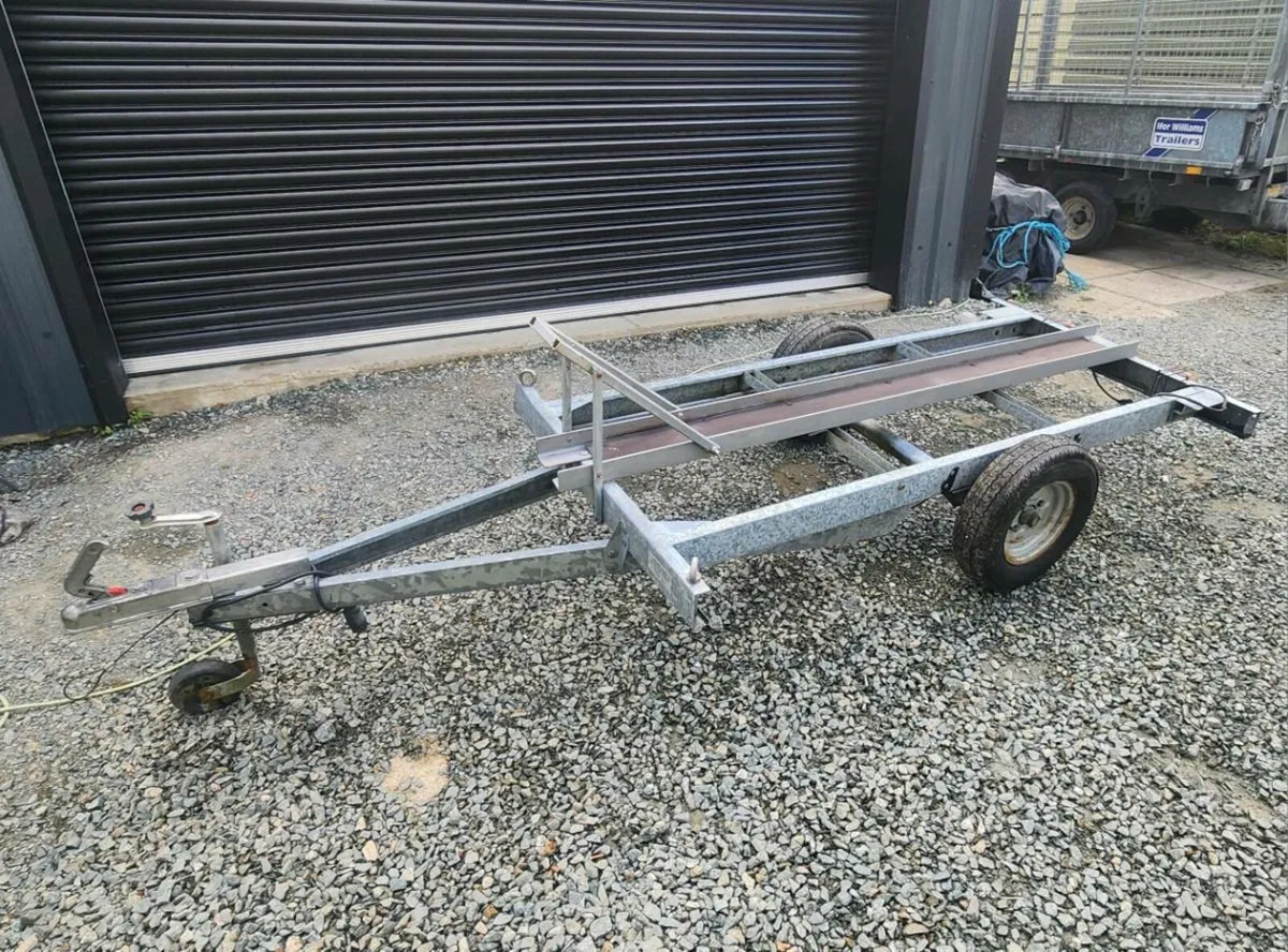 Single Bike Trailer Galvanized Motorcycle Trailer - Image 2
