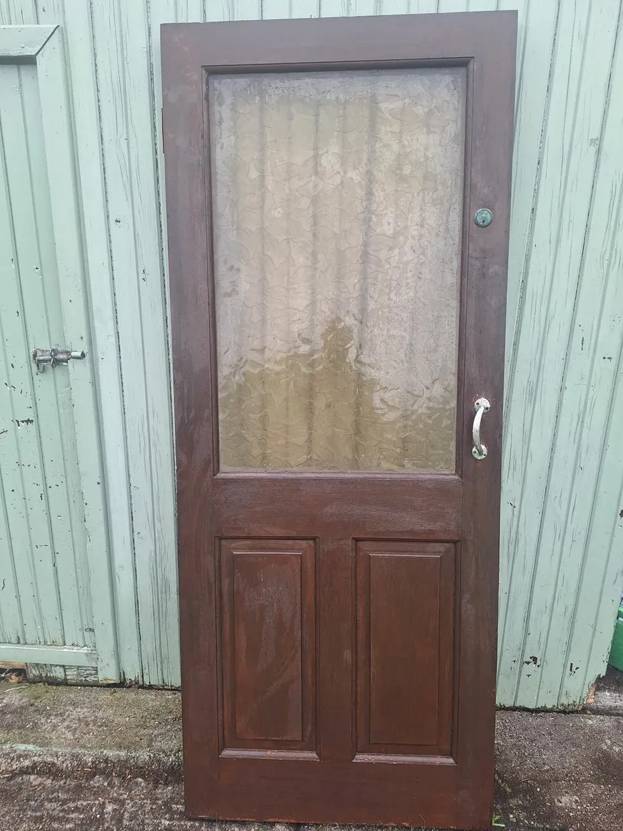 Teak Door with glass panel