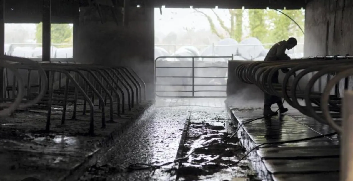 Shed power washing