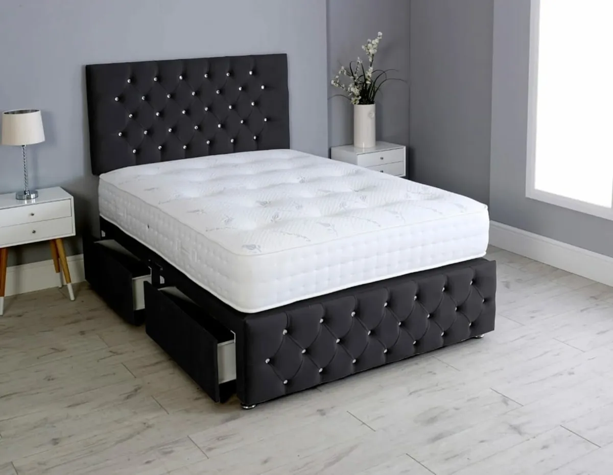 "Paris Chesterfield Divan Storage Bed" - Image 1