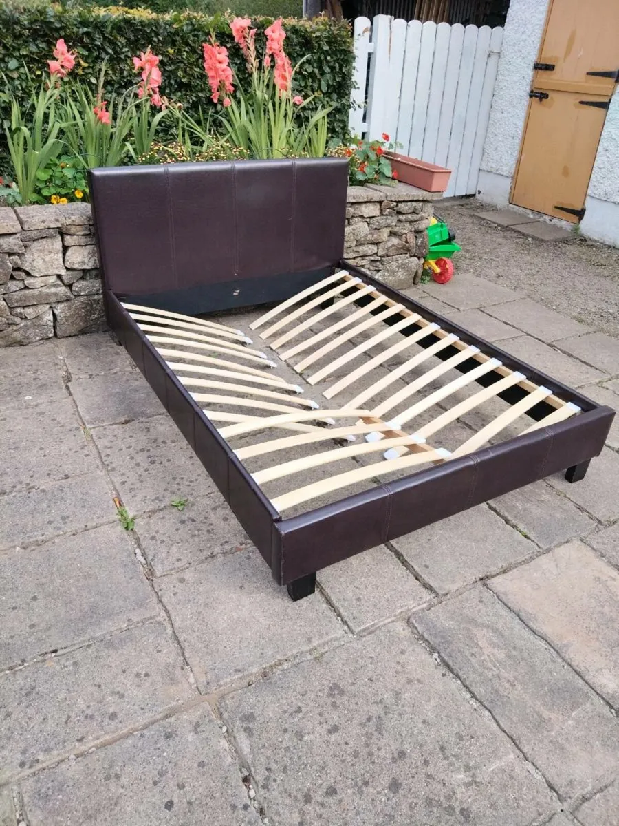 Brown Leather Bedframe - Image 3