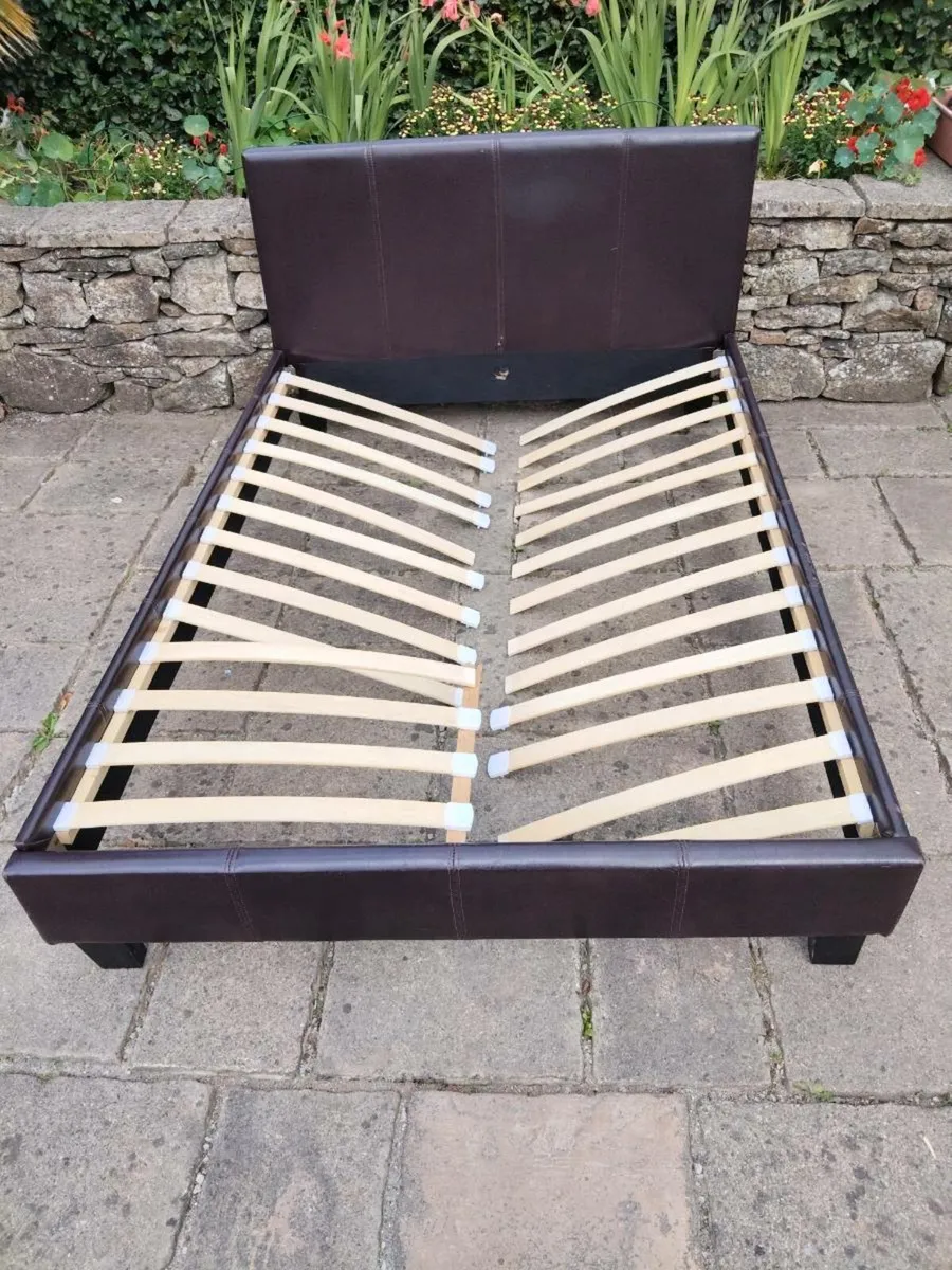 Brown Leather Bedframe - Image 4