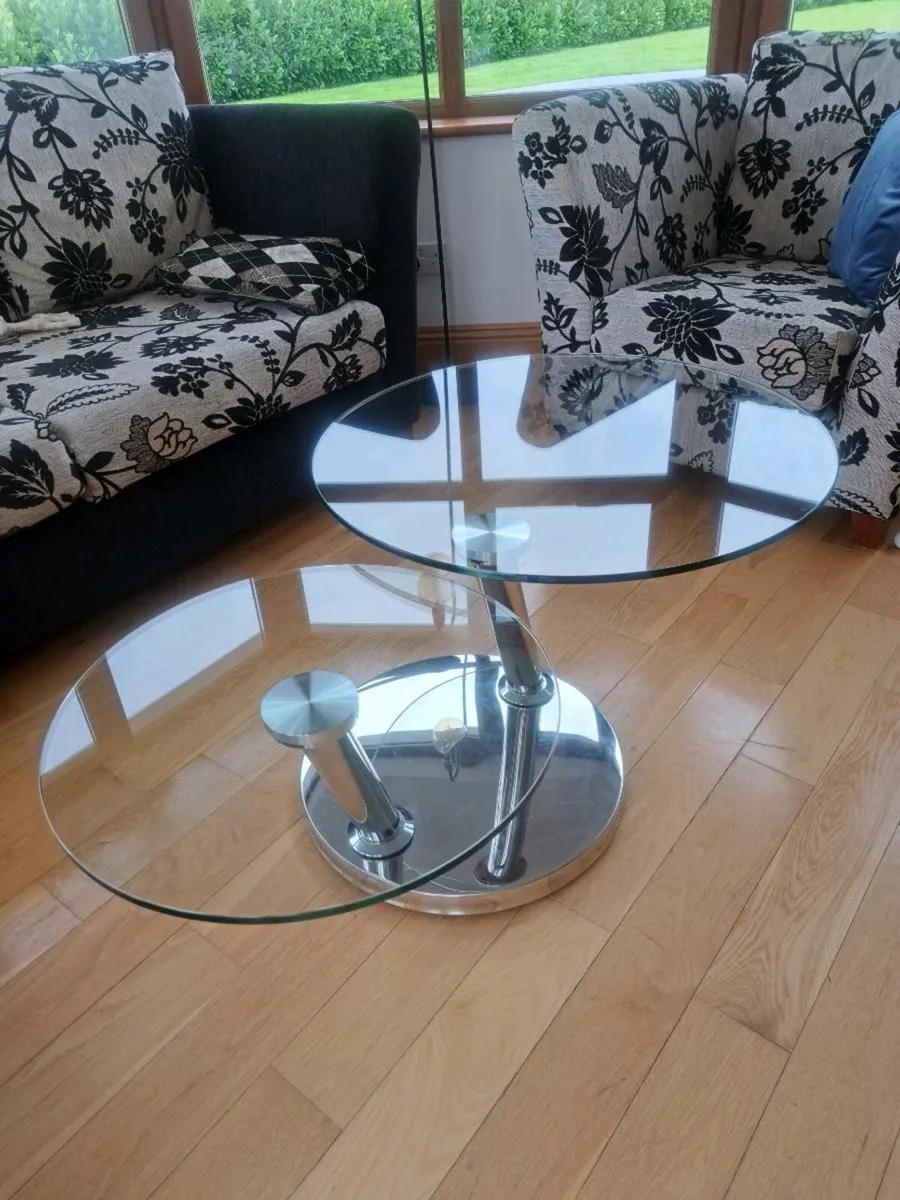 Glass Swivel Coffee Table - Image 3
