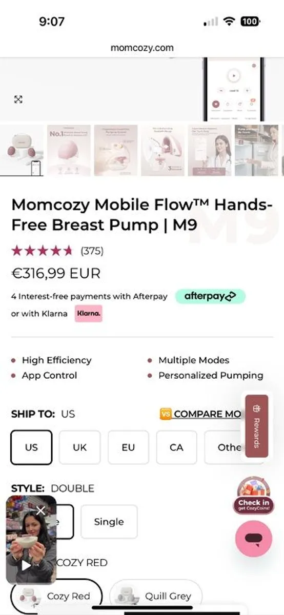 Momcozy Mobile Hands Free Breast Pump - Image 1