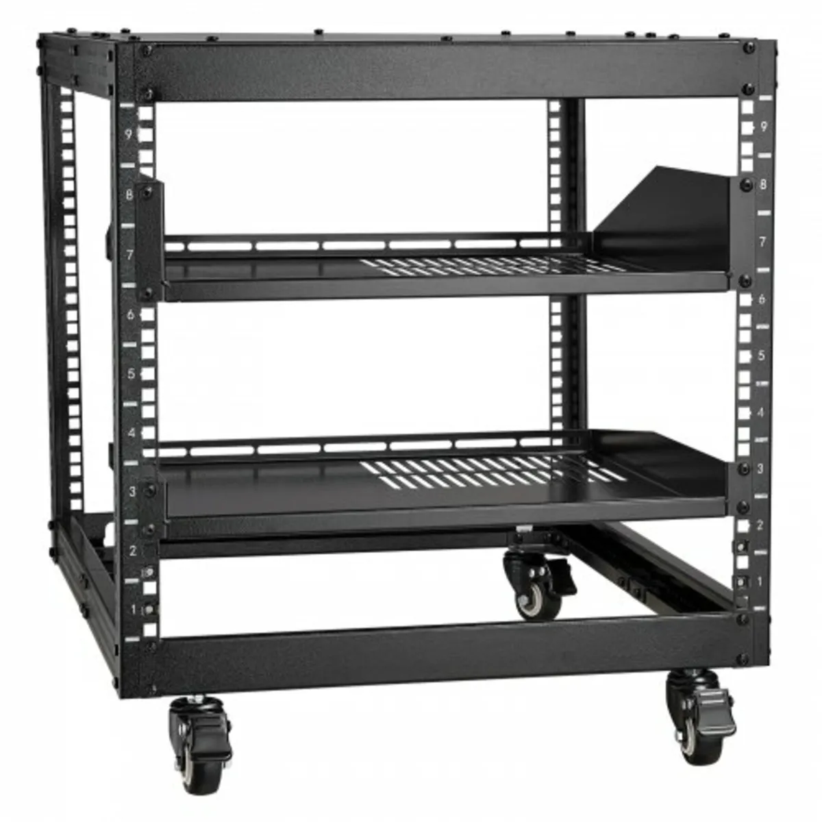 9U 4 Post Open Frame Server Rack Network Enclosure - Image 1