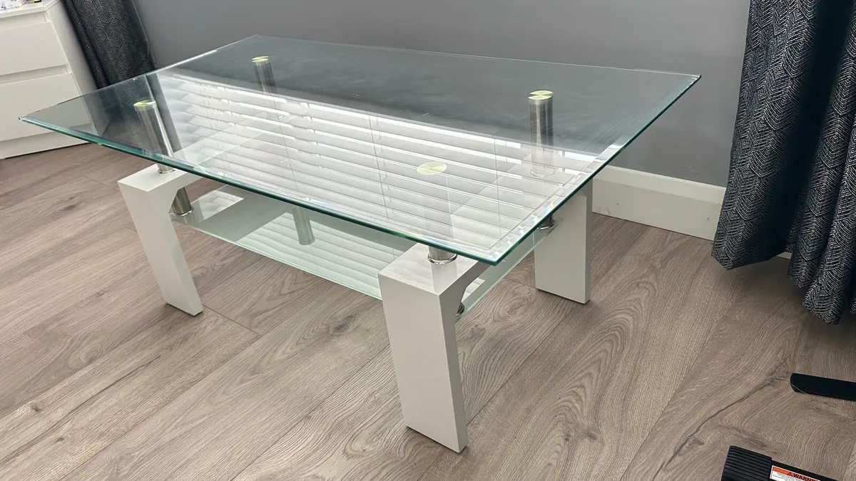 Glass coffee table